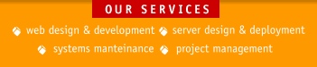 WE PROVIDE: web design & development | server design & deployment | systems manteinance | project management
